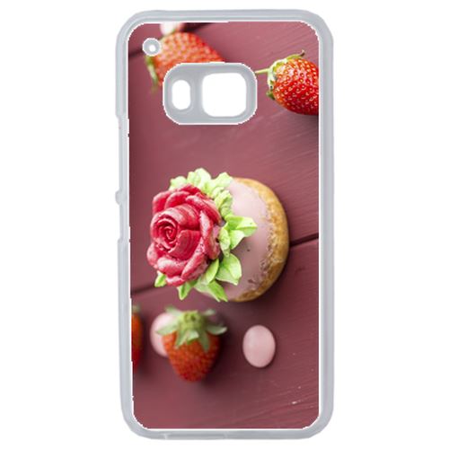 Coque Choux Cup Cake Fraise Rose Compatible Htc One 2 M9 Transparent