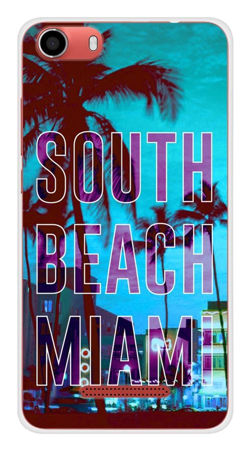 Coque en silicone imprimée compatible Wiko Lenny 2 South beach miami