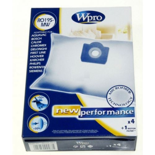 Sacs aspirateur x 4 microfibre wpro pour aspirateur rowenta - 9059844