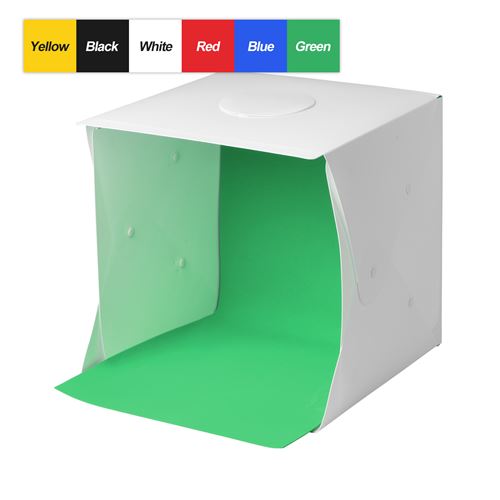 40 * 40 * 40 cm Portable Pliable LED Tente de Lumière Boîte de Prise de Photos Softbox Lightbox USB Alimenté avec 6pcs Décors