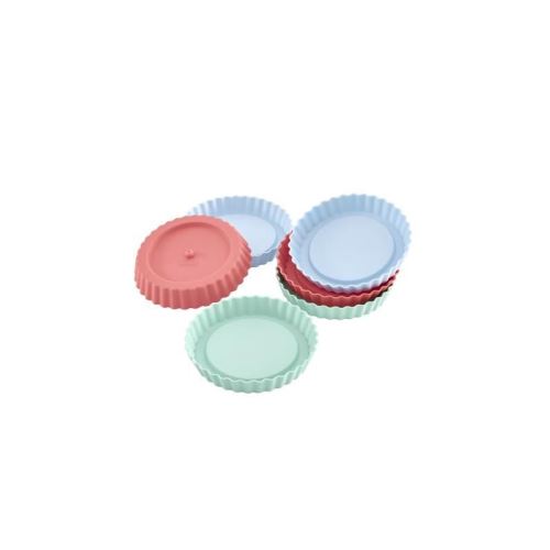 LURCH  Lot de 6 mini moules &agrave; flans - Ronds - Pastel