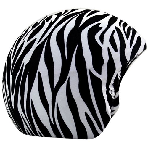 Housse de casque fantaisie - Coolcasc - Ccze - Zèbre blanc avec des rayures noires - Taille unique