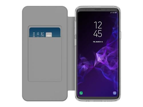 Incipio NGP Folio - Flip cover voor mobiele telefoon - transparant/grijs - voor Samsung Galaxy S9+
