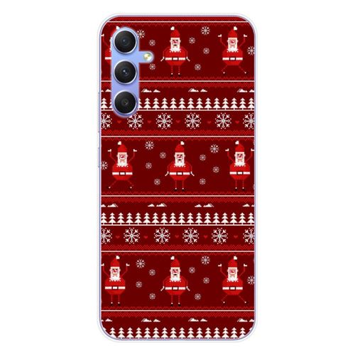 Coque en silicone imprimée compatible Samsung Galaxy A34 5G NO Pull de Noël Santa