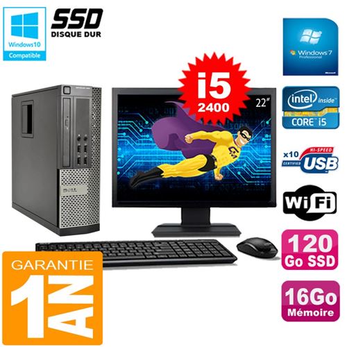 Acheter Pc dell 990 sff core i5-2400 ram 16go disque 120go ssd graveur wifi w7 ecran 22' État correct - 249,00 € Pc dell 990 sff core i5-2400 ram 16go disque 120go ssd graveur wifi w7 ecran 22' État correct - Dell reconditionné disponible sur Fnac