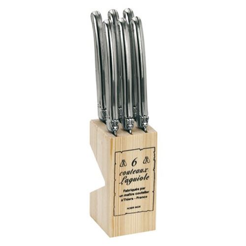 Lot de 6 couteaux à steak laguiole inox Jean Dubost 16572