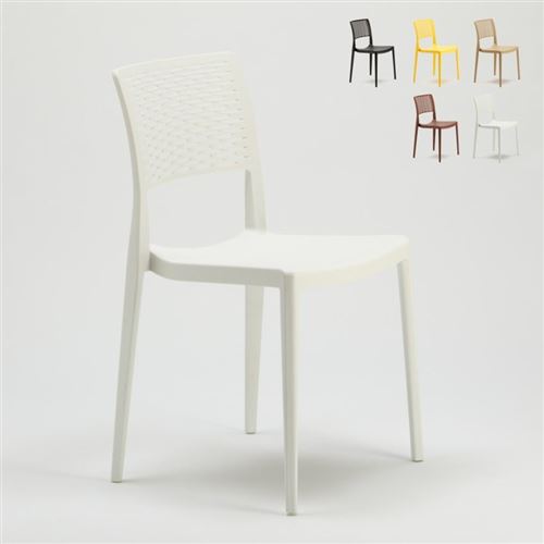 Lot de 20 Chaises en Polypropylène Pour Bar Restaurant Cross, Couleur: Blanc