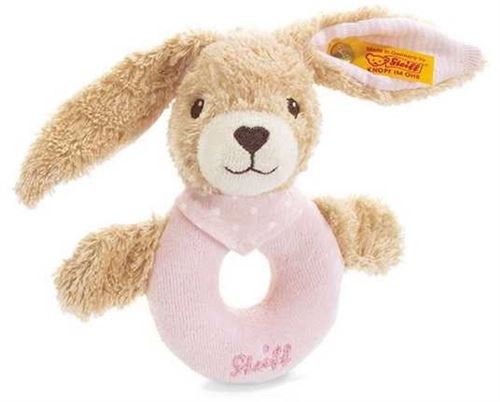 Steiff Lapin Hoppel anneau de préhension avec crécelle - 12 cm