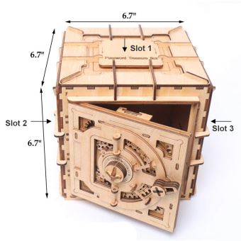 Hêtre Trésor en cage Puzzle 3D bois