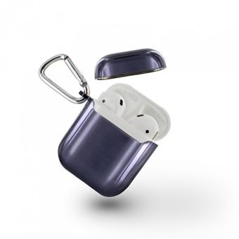 Coque Étui Compatible Avec Apple AirPods 4, Étui De Protection En Silicone Transparent Pour AirPods 4 Gen (2024), Case Cover Anti-Rayures Avec Mousqueton, étui D'accessoires,Transparent Bleu