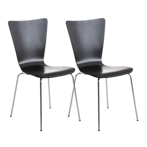 Lot de 2 chaises visiteur Aaron , Noir