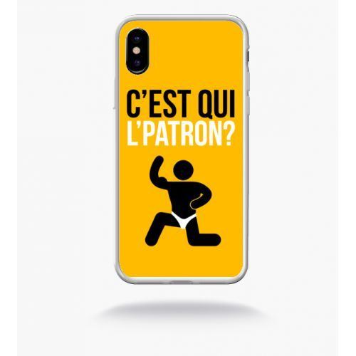 Coque c est qui l patron 5 compatible apple iphone x bord transparent
