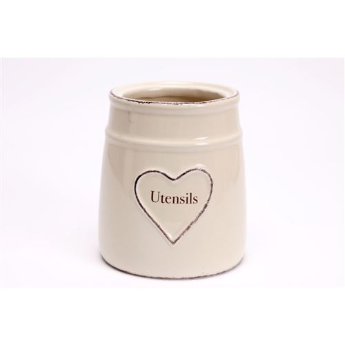 Pot à ustensiles Campagne - H. 13 cm - Beige