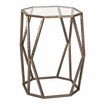 Table d'Appoint Design en Verre Nila 50cm Bronze - 1