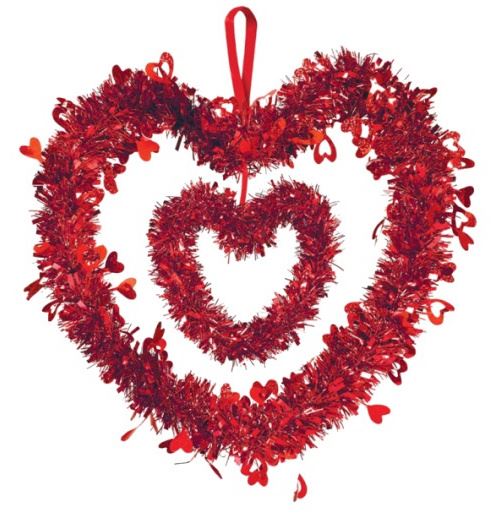 Amscan décoration de fête coeur 30 cm feuille rouge