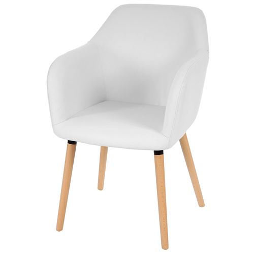 Chaise de séjour / salle à manger Malmö T381 similicuir, blanc