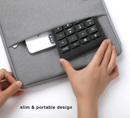 VSHOP® Pavé Numérique Fin sans Fil Bluetooth 22 Touches compatible pour iMac, MacBook Pro, Ordinateurs Portables (Noir)