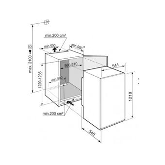 Réfrigérateurs 1 porte 182L Froid Statique LIEBHERR 54.1cm E, IRSE1224