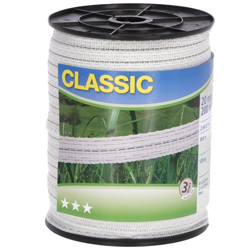 Neutral Bande électrique de clôture Classic 200 m 20 mm Blanc