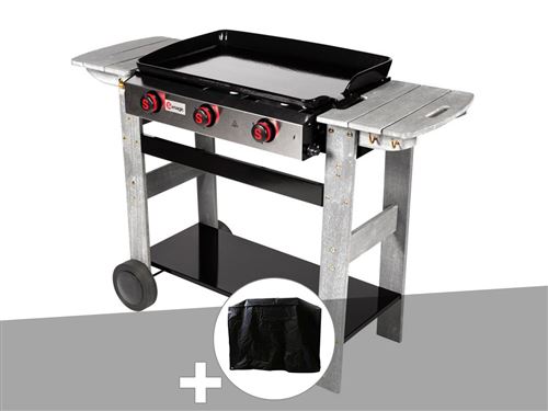 Plancha gaz 3 brûleurs San Sebastian + Housse