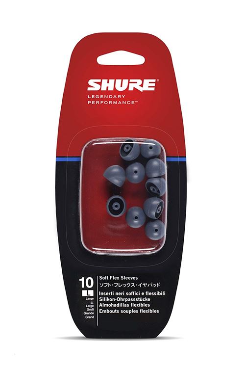 Shure EASFX1-10L 10 embouts flexibles pour intra-auriculaires SE, taille L