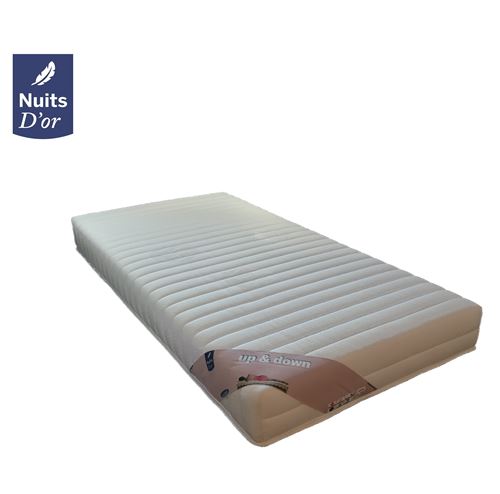 Lot de 2 Matelas 90x200 Mousse Haute Résilience HR 35 Kg/m3 - 18 Cm Soutien Très Ferme (2x 90 x 200 ) Up + 2 Oreillers à Mémoire de Forme valeur 178 €