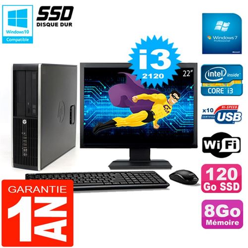Pc hp compaq 8300 sff ecran 22' core i3-2120 ram 8go disque 120 go ssd wifi w7 État correct - Hewlett-Packard reconditionné disponible sur Fnac