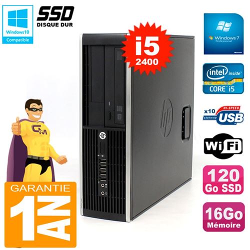 Pc hp compaq 8300 sff core i5-2400 ram 16go disque 120go ssd graveur dvd wifi w7 État correct - Hewlett-Packard reconditionné disponible sur Fnac