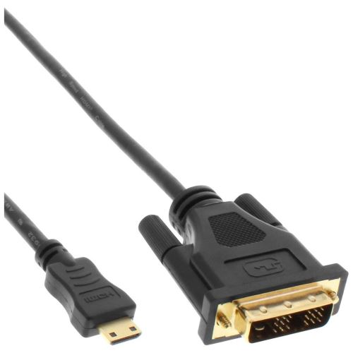 Câble InLine® Mini-HDMI vers DVI Câble HDMI C mâle vers DVI 18 + 1 mâle plaqué or 1 m