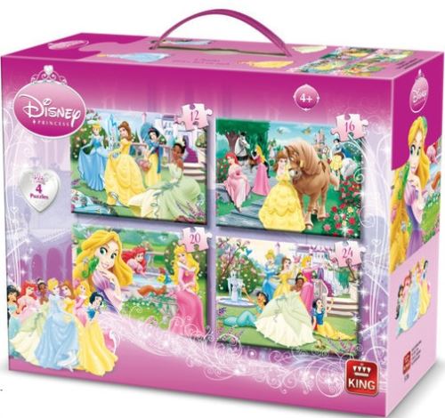King - 5136 - 4 puzzles disney - les princesses 12 - 16 - 20 - 24 pieces - 4 en 1