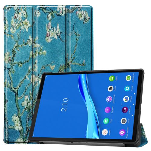Etui en PU + TPU impression de motifs avec support tri-pliure arbre à fleurs pour votre Lenovo Tab M10 Plus TB-X606F