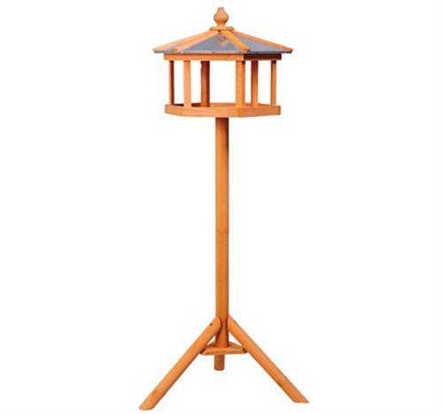 Mangeoire sur pied nichoir a plateau station a oiseau bois pour exterieur 113 cm
