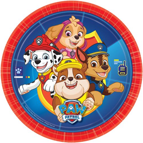 Nickelodeon planches de fête Paw Patrol 23 cm 8 pièces rouge/bleu