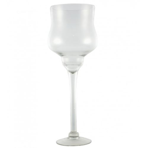 Grand Photophore Bougeoir Porte Bougie Vase Porte Fleurs Plantes En Verre Blanc 18X18X50Cm