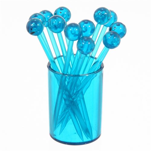 12 piques à cocktails sur support Tonic - Bleu