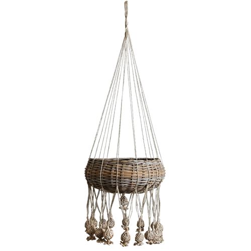 Macramé en jute avec boules