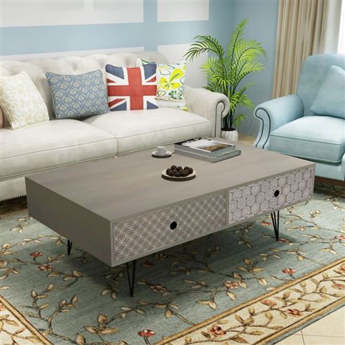 vidaXL Table basse 100 x 60 x 35 cm gris