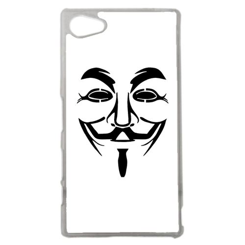 Coque Anonymous Blanc Compatible Sony Z5 Compact Transparent