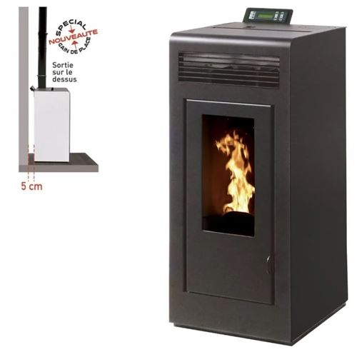 Pack Po&ecirc;le &agrave; granules Interstoves Marina 11KW Noir Etanche