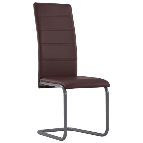 vidaXL Chaises de salle à manger 2 pcs Marron Similicuir