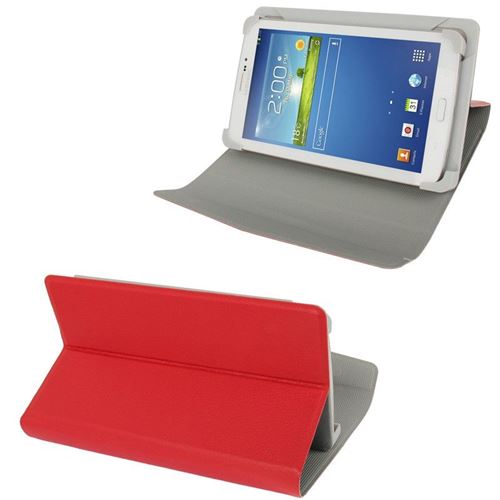 Yonis Rouge Etui Universel Pour Tablette 7 Pouces Housse Simili Cuir