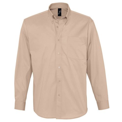 SOLS Bel-Air - Chemise de travail à manches longues 100% coton sergé - Homme (XL) (Beige) - UTPC389