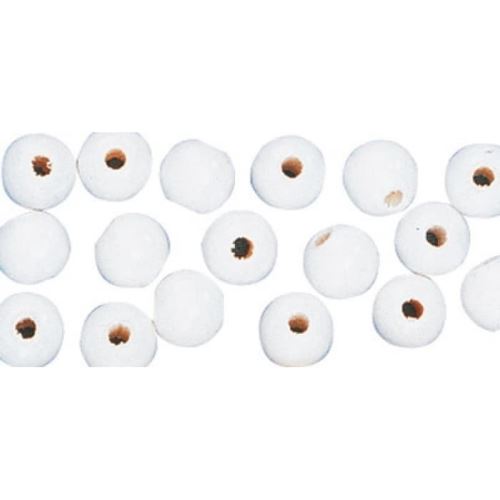 Perle en bois blanc ronde Ø 12 mm 32 pièces - rayher