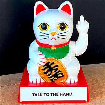 Peluche Maneki Neko Blanche – Chat Porte-Bonheur Japonais avec Patte Gauche Levée 28,00