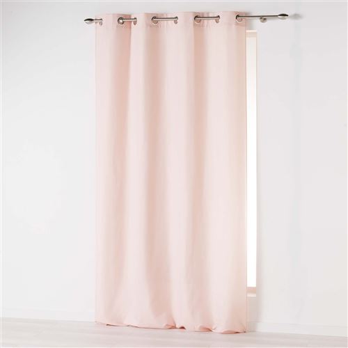 Rideau a oeillets 140 x 260 cm microfibre unie absolu Rose pale
