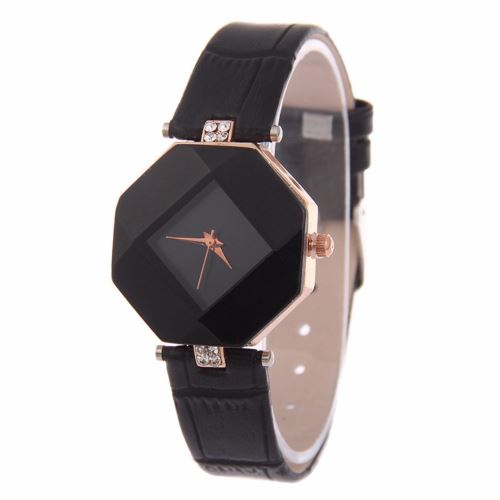 Montre femme coréenne de haute qualité tempérament quartz losange - noir