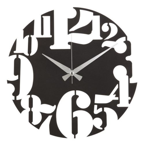 HOMEMANIA Horloge Murale - Décorative - Art Mural - pour Cuisine - Noir en Acier, 50 x 0,2 x 50 cm