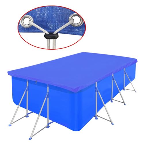 Bâche Piscine en PE Rectangulaire 394 x 207 cm 90 g/mètre carré