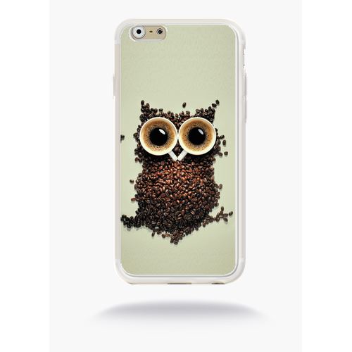 Coque Hibou Grains De Café Compatible Apple Iphone 6s Silicone Blanc Mat