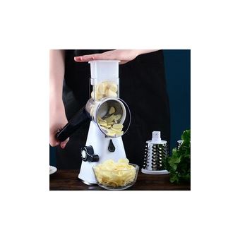 Râpe électrique 7-en-1 Multifonction | 400W, 7 Lames Inox Pour Fromage, Légumes, Fruits, Noix - Coupe, Râpe, Hache